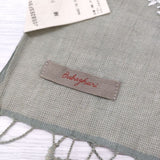 babaghuri J0582ESF86 刺繍 フリンジ コットン マフラー ストール カーキ レディース ババグーリ【中古】4-0613M◎