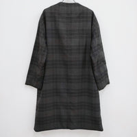 Techichi Peter MacArthur テチチ別注 ノーカラー チェック コート チャコールグレー レディース テチチ【中古】3-1031T♪