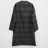 Techichi Peter MacArthur テチチ別注 ノーカラー チェック コート チャコールグレー レディース テチチ【中古】3-1031T♪
