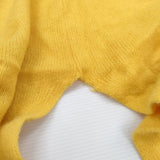mino みの ウール カシミヤ ケーブルニット ポンチョ イエロー レディース【中古】3-1223T♪