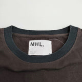 MHL. 595-1168502 サイズ2 MATTE COTTON JERSEY 切替 半袖Ｔシャツ カットソー ブラウン ブラック レディース エムエイチエル【中古】4-0609S♪