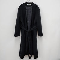 H BEAUTY&YOUTH ウールノーカラーベルテッドコート サイズS  ブラック レディース エイチビューティアンドユース【中古】3-1105A☆