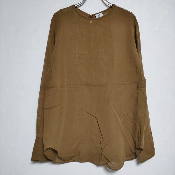 ROKU 6 BEAUTY&YOUTH COTTON SUKE SHIRT ブラウス シャツ ブラウン レディース ロクビューティアンドユース【中古】4-0511M∞