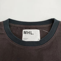 MHL. 595-1168502 MATTE COTTON JERSEY サイズ2 半袖Ｔシャツ カットソー 21SS ブラウン ブラック レディース エムエイチエル【中古】4-0714S♪