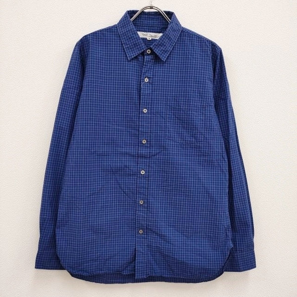 Bennetts Lane Shirts イギリス製 チェック サイズM 長袖シャツ ブルー ネイビー レディース べネッツレーンシャツ【中古】4-0308M♪