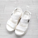 crocs メガクラッシュ ジビッツ付き サイズｍ5 w7 厚底 サンダル ホワイト レディース クロックス【中古】4-0616S◎