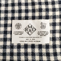 R&D.M.Co- ギンガムチェックブランケット フリンジ ブランケット ネイビー ホワイト レディース オールドマンズテーラー【中古】3-1108T◎