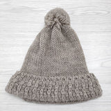 CLIPPER CASUALS ポンポン付き 帽子 ニットキャップ ブラウン レディース クリッパーカジュアル【中古】3-1113T◎