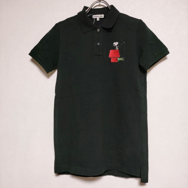 LACOSTE/PEANUTS SNOOPY スヌーピー コットン 36 半袖 ポロシャツ ブラック レディース ラコステ/ピーナッツ【中古 –  ブランド古着の専門店gee,jee（ジージー）