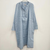 BUNON 新品 Hood Gather Dress 定価49500円 サイズF リネンコットン フード付き ワンピース ライトブルー レディース ブノン【中古】4-0419M♪