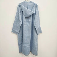 BUNON 新品 Hood Gather Dress 定価49500円 サイズF リネンコットン フード付き ワンピース ライトブルー レディース ブノン【中古】4-0419M♪