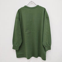 heavenly ロングスリーブ ワイドTシャツ 製品染め コットン 長袖Ｔシャツ カットソー ロンＴ グリーン レディース ヘブンリー【中古】4-0409M◎
