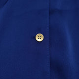 UNITED ARROWS UBCS メタルボタン Vネック パフスリーブブラウス ブラウス シャツ ブルー レディース ユナイテッドアローズ【中古】4-0614S♪