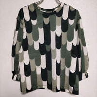 marimekko PIENI RITARI CO JERSEY 長袖Ｔシャツ カットソー ロンＴ カーキ レディース マリメッコ【中古】4-0204M∞