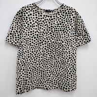 marimekko ドット サイズXS 半袖Ｔシャツ カットソー ベージュ ブラック レディース マリメッコ【中古】4-0614S♪