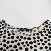 marimekko ドット サイズXS 半袖Ｔシャツ カットソー ベージュ ブラック レディース マリメッコ【中古】4-0614S♪