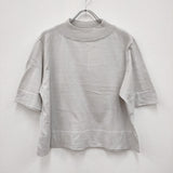 MARGARET HOWELL 22SS 578-2162002 TWISTED COTTON SILK モックネック コットンシルク 五分袖ニット サイズ2 ニット ライトグレー レディース マーガレットハウエル【中古】4-0216M◎