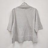 MARGARET HOWELL 22SS 578-2162002 TWISTED COTTON SILK モックネック コットンシルク 五分袖ニット サイズ2 ニット ライトグレー レディース マーガレットハウエル【中古】4-0216M◎