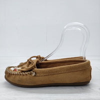 Minnetonka モカシン スエード ビーズ サイズ6 フラットシューズ シューズ・靴 ブラウン レディース ミネトンカ【中古】3-1109T◎