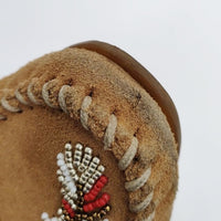 Minnetonka モカシン スエード ビーズ サイズ6 フラットシューズ シューズ・靴 ブラウン レディース ミネトンカ【中古】3-1109T◎