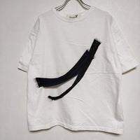 GROUND Y Tape 5.6oz cotton Jersey Original tape Big T-Shirt 半袖Ｔシャツ カットソー ホワイト レディース グラウンドワイ/YOHJI【中古】4-0701S∞