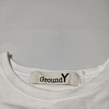 GROUND Y Tape 5.6oz cotton Jersey Original tape Big T-Shirt 半袖Ｔシャツ カットソー ホワイト レディース グラウンドワイ/YOHJI【中古】4-0701S∞