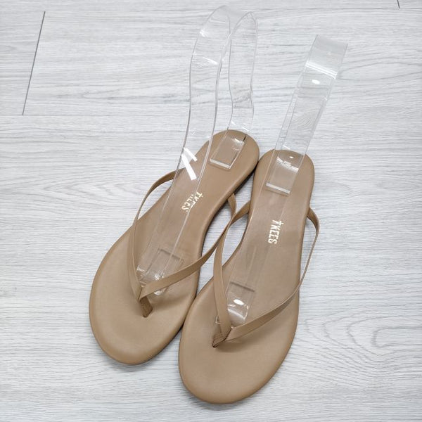 TKEES 新品 THONG SANDAL 定価9460円 サイズ38 フラット サンダル ベージュ レディース ティキーズ【中古】4-0704S◎