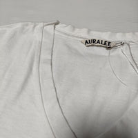 AURALEE 新品 AL5STS002-SST Vネック サイズ3 半袖Ｔシャツ カットソー ホワイト レディース オーラリー【中古】4-0605S∞