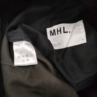 MHL. 未使用品 595-2243502 COTTON WOOL DRIL サイズ1 テーパード パンツ チャコールグレー レディース エムエイチエル【中古】3-1207T♪