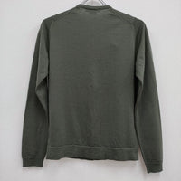 JOHN SMEDLEY メリノウール クルーネック ウール サイズS カーディガン カーキ レディース ジョンスメドレー【中古】3-1223T♪