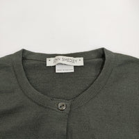 JOHN SMEDLEY メリノウール クルーネック ウール サイズS カーディガン カーキ レディース ジョンスメドレー【中古】3-1223T♪