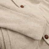 Danton WOOL MOSSER フード付きロングコート D－8457 WOM レザーボタン サイズ36 コート アイボリー レディース ダントン【中古】3-1118A♪