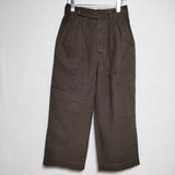 MHL. 595-2140502 OVERDYE MELANGE COTTON LINEN トラウザーズ パンツ 22SS ブラウン レディース エムエイチエル【中古】4-0418M∞