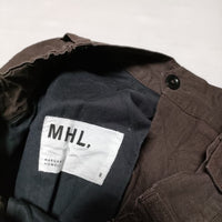 MHL. 595-2140502 OVERDYE MELANGE COTTON LINEN トラウザーズ パンツ 22SS ブラウン レディース エムエイチエル【中古】4-0418M∞