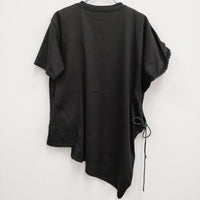 tactor TA-TP0014 サイズ1 アシンメトリー ギャザーTシャツ 半袖Ｔシャツ カットソー ブラック レディース タクター【中古】4-0704S♪