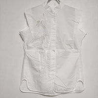 Mame Kurogouchi Botanical Embroidery Sleeveless Shirt 刺繍 ノースリーブ ブラウス シャツ ホワイト レディース マメクロゴウチ【中古】4-0519S∞