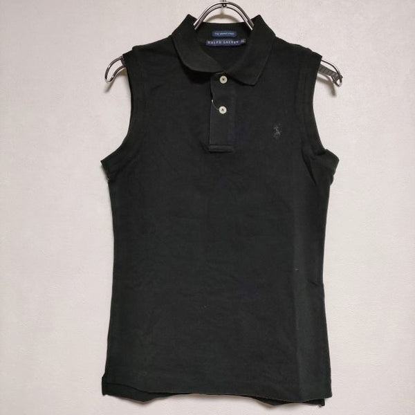 RALPH LAUREN THE SKINNY POLO ノースリーブ ポロシャツ ブラック レディース ラルフローレン【中古】4-0615S∞