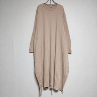 baserange Shaw Long Sleeve Kaftan リブラップ ワンピース ピンクベージュ レディース ベースレンジ【中古】4-0303M∞