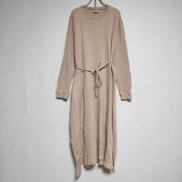 baserange Shaw Long Sleeve Kaftan リブラップ ワンピース ピンクベージュ レディース ベースレンジ【中古】4-0303M∞