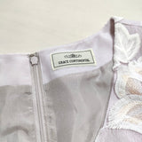 GRACE CONTINENTAL お花ワッペン ノースリーブ ドレス サイズ34 チュール ワンピース ライトパープル レディース グレースコンチネンタル【中古】4-0529S△