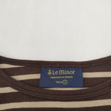 Le Minor GALERIE VIE別注 クルーネック ボーダー 定価14300円 27-13-15-13007 サイズ1 Ｔシャツ カットソー ブラウン ベージュ レディース ルミノア【中古】4-0313M☆