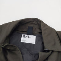 MHL. PROOFED COTTON NYLON TWILL ダウンライナー付き 定価58300円 サイズ0 ステンカラーコート カーキ レディース エムエイチエル【中古】3-1108A☆
