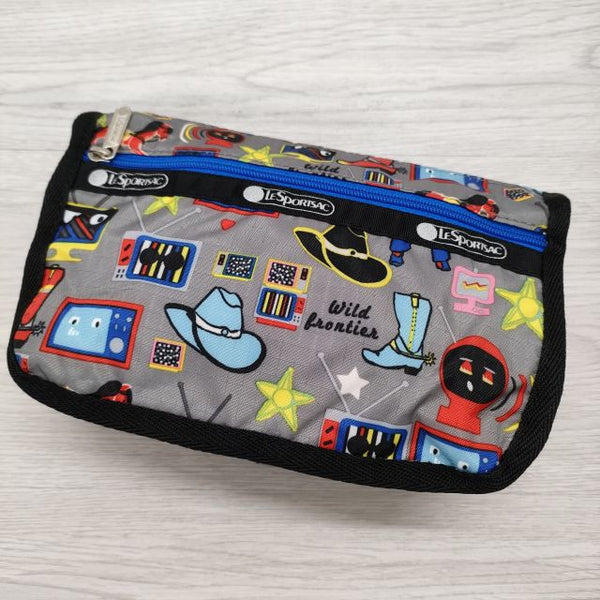 LeSportsac 新品 ロボット柄 TRAVEL COSMETIC BUCKAROO ミニ ポーチ グレー 多色 レディース レスポートサック【中古】4-0202G◎