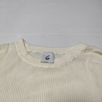 ROKU 6 BEAUTY&YOUTH SUKE STRIPE CREW NECK PULLOVER 定価14300円 ニット アイボリー レディース ロクビューティアンドユース【中古】4-0407M∞