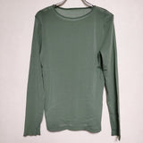 ROKU 6 BEAUTY&YOUTH NYLON TULLE PULLOVER 定価11000円 シアー 長袖Ｔシャツ カットソー ロンＴ グリーン レディース ロクビューティアンドユース【中古】4-0407M∞