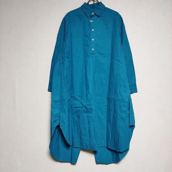 R&D.M.Co- 新品 GARMENT DYE SWALLOW TAIL SHIRT 定価50600円 シャツワンピ ワンピース ブルー レディース オールドマンズテーラー【中古】4-0306M∞