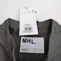 MHL. 595-3258500 DRY COTTON POPLIN 定価31900円 バンドカラー ワンピース 23AW グレー レディース エムエイチエル【中古】3-1112M♪