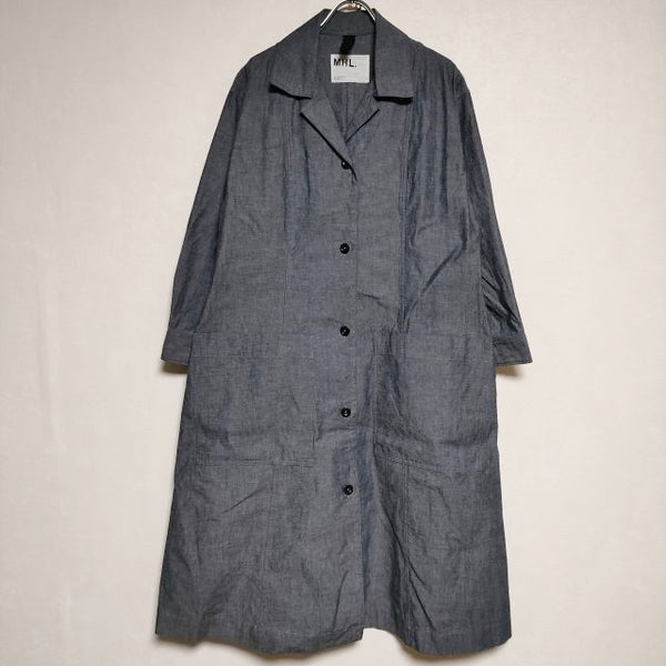 MHL. 595-3158501  DENIM CANVAS シャツドレス 定価38500円 パーカー 23SS グレー レディース エムエイチエル【中古】3-1129M∞