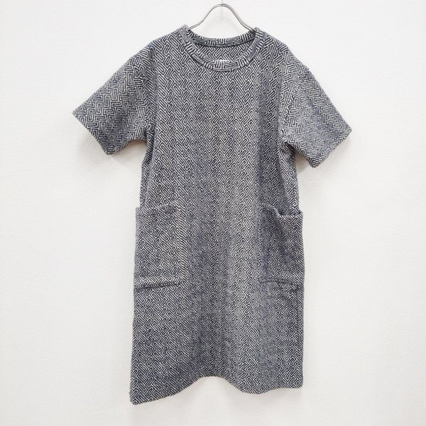 ts(s) SleeveT Dress 定価38500円 半袖 ウール サイズ1 ワンピース ブルー ホワイト レディース ティーエスエス【中古】3-1119T◎