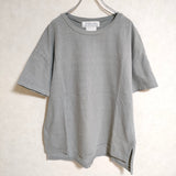 REMI RELIEF ダメージ加工 染色加工 サイズF サイドスリット 半袖Ｔシャツ カットソー グレー レディース レミレリーフ【中古】4-0513S△